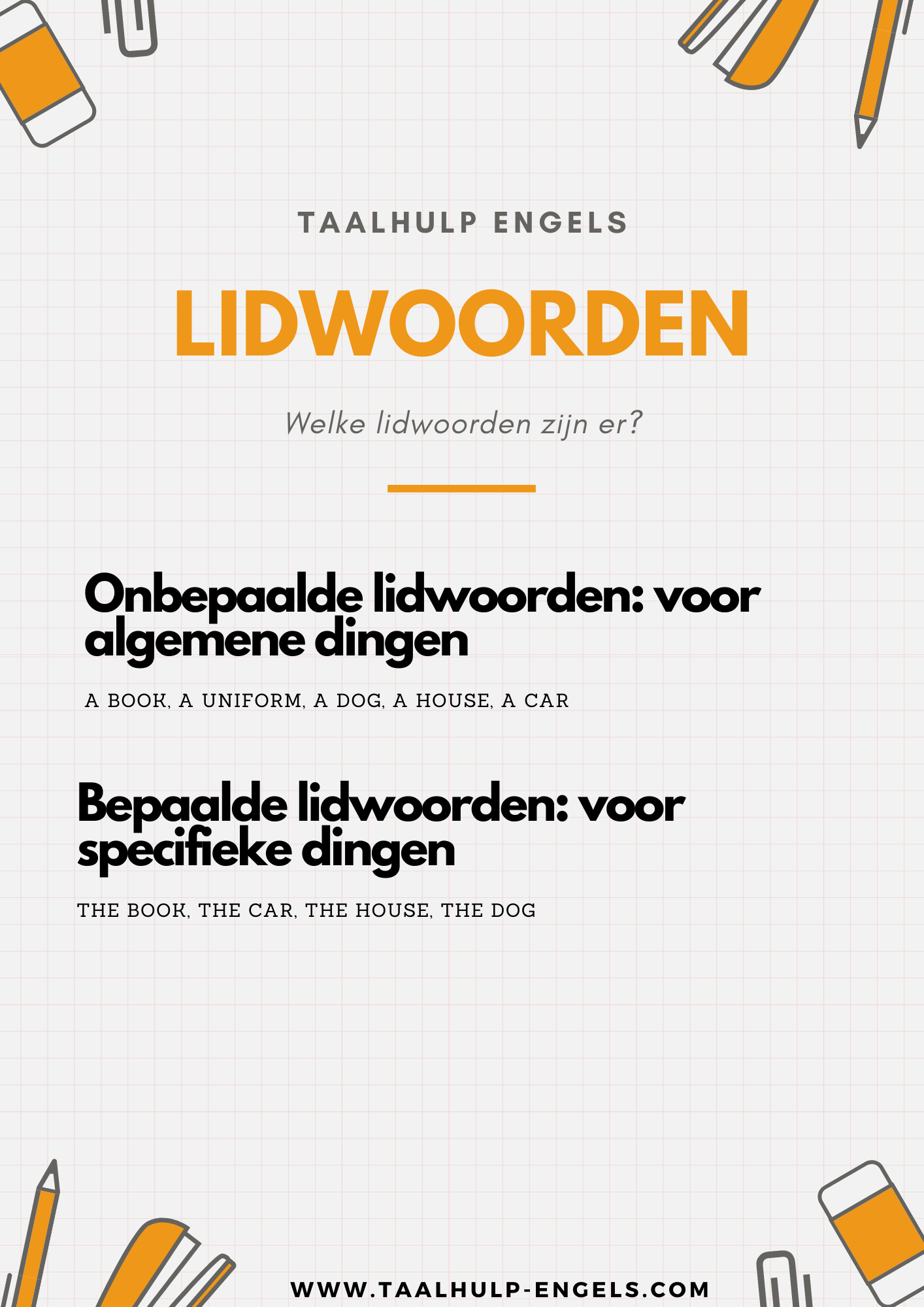 Lidwoorden in het Engels – Taalhulp Engels