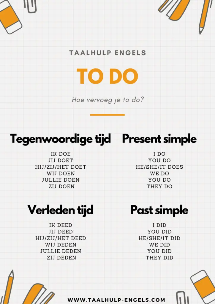 To do vervoegen Taalhulp Engels