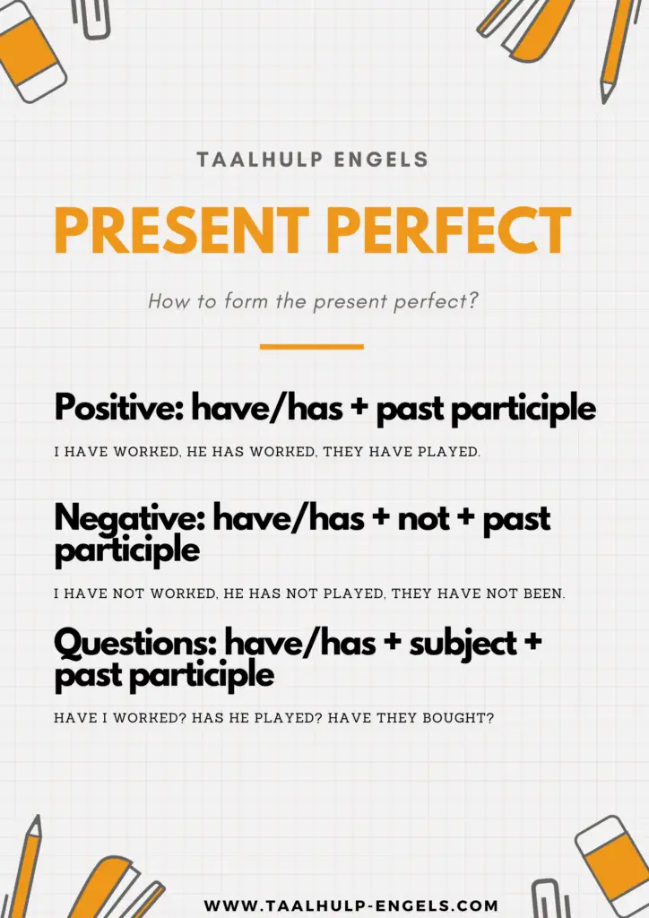 Present Perfect - Form Taalhulp Engels