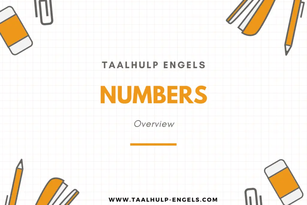 Numbers English Taalhulp Engels