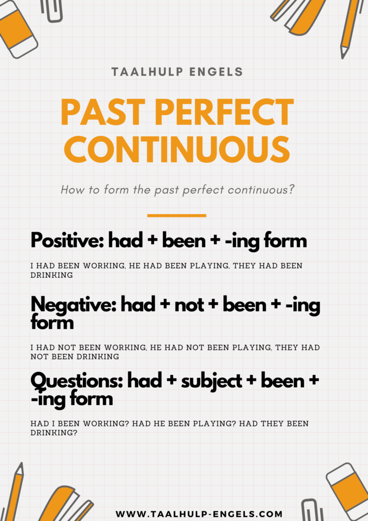 Past Perfect Continuous - Form Taalhulp Engels