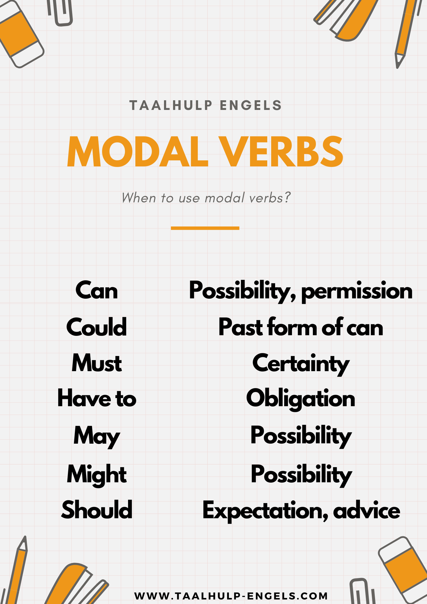 Modal Verbs – Taalhulp Engels